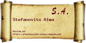 Stefanovits Alma névjegykártya